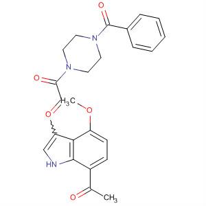 389629-96-3  Piperazine, 1-[(7-acetyl-4-methoxy-1H-indol-3-yl)oxoacetyl]-4-benzoyl-