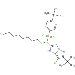 389631-91-8  1H-Pyrazolo[1,5-b][1,2,4]triazole,7-chloro-6-(1,1-dimethylethyl)-2-[1-[[4-(1,1-dimethylethyl)phenyl]sulfonyl]decyl]-