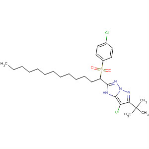 389631-98-5  1H-Pyrazolo[1,5-b][1,2,4]triazole,7-chloro-2-[1-[(4-chlorophenyl)sulfonyl]tridecyl]-6-(1,1-dimethylethyl)-