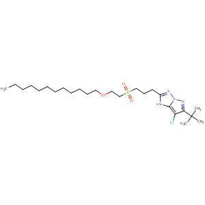 389632-04-6  1H-Pyrazolo[1,5-b][1,2,4]triazole,7-chloro-6-(1,1-dimethylethyl)-2-[3-[[2-(dodecyloxy)ethyl]sulfonyl]propyl]-