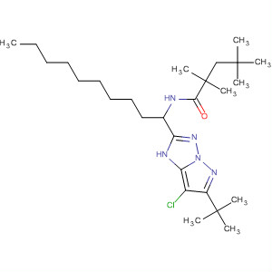 389632-13-7  Pentanamide,N-[1-[7-chloro-6-(1,1-dimethylethyl)-1H-pyrazolo[1,5-b][1,2,4]triazol-2-yl]decyl]-2,2,4,4-tetramethyl-