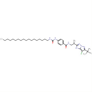 389632-20-6  Benzamide,N-[2-[7-chloro-6-(1,1-dimethylethyl)-1H-pyrazolo[1,5-b][1,2,4]triazol-2-yl]propyl]-4-[[(octadecylamino)carbonyl]amino]-
