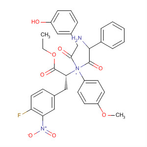 389634-84-8  D-Phenylalanine,(2R)-N-[(3-hydroxyphenyl)acetyl]-N-(4-methoxyphenyl)-2-phenylglycyl-4-fluoro-3-nitro-, ethyl ester, rel-