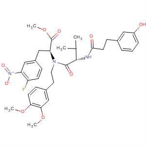389634-89-3  Phenylalanine,N-[2-(3,4-dimethoxyphenyl)ethyl]-N-[3-(3-hydroxyphenyl)-1-oxopropyl]valyl-4-fluoro-3-nitro-, methyl ester