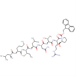 389636-65-1  L-Proline,N-[(9H-fluoren-9-ylmethoxy)carbonyl]-L-leucyl-L-lysyl-L-isoleucyl-L-leucyl-L-asparaginyl-L-threonyl-L-arginyl-