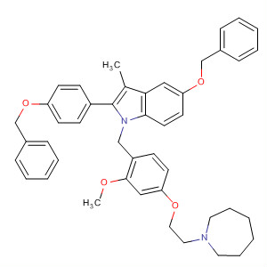 389795-24-8  1H-Indole,1-[[4-[2-(hexahydro-1H-azepin-1-yl)ethoxy]-2-methoxyphenyl]methyl]-3-methyl-5-(phenylmethoxy)-2-[4-(phenylmethoxy)phenyl]-