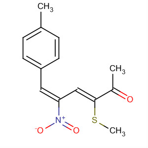 389838-16-8  3,5-Hexadien-2-one, 6-(4-methylphenyl)-3-(methylthio)-5-nitro-, (3Z,5E)- 389838-16-8  3,5-Hexadien-2-one, 6-(4-methylphenyl)-3-(methylthio)-5-nitro-, (3Z,5E)-