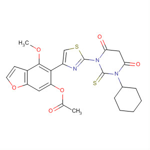 389843-97-4  4,6(1H,5H)-Pyrimidinedione,1-[4-[6-(acetyloxy)-4-methoxy-5-benzofuranyl]-2-thiazolyl]dihydro-3-phenyl-2-thioxo-