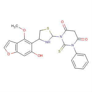 389843-98-5  4,6(1H,5H)-Pyrimidinedione,dihydro-1-[4-(6-hydroxy-4-methoxy-5-benzofuranyl)-2-thiazolyl]-3-phenyl-2-thioxo-