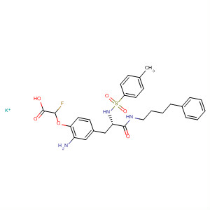 389846-73-5  Acetic acid,[2-amino-4-[(2S)-2-[[(4-methylphenyl)sulfonyl]amino]-3-oxo-3-[(4-phenylbutyl)amino]propyl]phenoxy]fluoro-, monopotassium salt