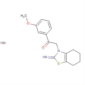 389850-19-5  Ethanone,1-(3-methoxyphenyl)-2-(4,5,6,7-tetrahydro-2-imino-3(2H)-benzothiazolyl)-, monohydrobromide