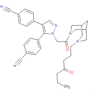 389887-21-2  3,7-Diazabicyclo[3.3.1]nonane,3-[[4,5-bis(4-cyanophenyl)-1H-pyrazol-1-yl]acetyl]-7-(4-oxoheptyl)-