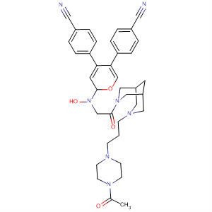 389887-28-9  3,7-Diazabicyclo[3.3.1]nonane,3-[3-(4-acetyl-1-piperazinyl)propyl]-7-[[4,5-bis(4-cyanophenyl)-1H-pyrazol-1-yl]acetyl]-