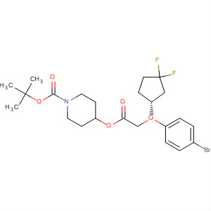 389890-45-3  1-Piperidinecarboxylic acid,4-[[(2R)-(4-bromophenyl)[(1R)-3,3-difluorocyclopentyl]hydroxyacetyl]oxy]-, 1,1-dimethylethyl ester