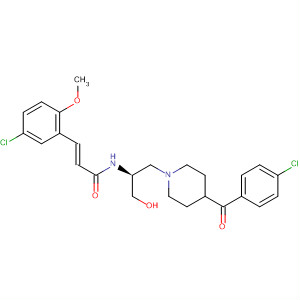 389891-12-7  2-Propenamide,N-[(1S)-2-[4-(4-chlorobenzoyl)-1-piperidinyl]-1-(hydroxymethyl)ethyl]-3-(5-chloro-2-methoxyphenyl)-, (2E)-
