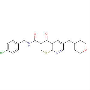 390359-90-7  4H-Thiopyrano[2,3-b]pyridine-3-carboxamide,N-[(4-chlorophenyl)methyl]-4-oxo-6-[(tetrahydro-2H-pyran-4-yl)methyl]-