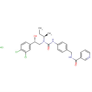 390405-37-5  3-Pyridinecarboxamide,N-[[4-[[[[(2S)-2-(3,4-dichlorophenyl)-2-hydroxyethyl][(1R)-1-methylpropyl]amino]carbonyl]amino]phenyl]methyl]-, monohydrochloride