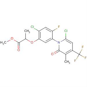 390412-57-4  Propanoic acid,2-[2-chloro-5-[6-chloro-3-methyl-2-oxo-4-(trifluoromethyl)-1(2H)-pyridinyl]-4-fluorophenoxy]-, methyl ester