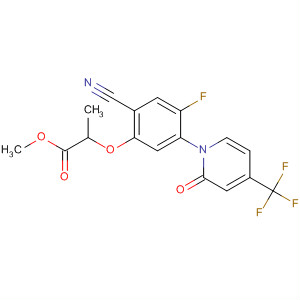 390412-63-2  Propanoic acid,2-[2-cyano-4-fluoro-5-[2-oxo-4-(trifluoromethyl)-1(2H)-pyridinyl]phenoxy]-, methyl ester