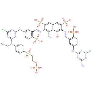 390417-92-2  2,7-Naphthalenedisulfonic acid,4-amino-6-[[5-[(4-amino-6-chloro-1,3,5-triazin-2-yl)amino]-2-sulfophenyl]azo]-3-[[5-[[4-chloro-6-[ethyl[4-[[2-(sulfooxy)ethyl]sulfonyl]phenyl]amino]-1,3,5-triazin-2-yl]amino]-2-sulfophenyl]azo]-5-hydroxy-