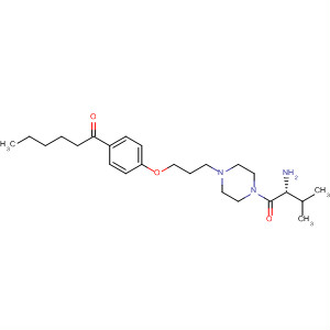 360550-79-4  Piperazine,1-[(2R)-2-amino-3-methyl-1-oxobutyl]-4-[3-[4-(1-oxohexyl)phenoxy]propyl]-