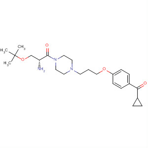 360551-06-0  Piperazine,1-[(2R)-2-amino-3-(1,1-dimethylethoxy)-1-oxopropyl]-4-[3-[4-(cyclopropylcarbonyl)phenoxy]propyl]-