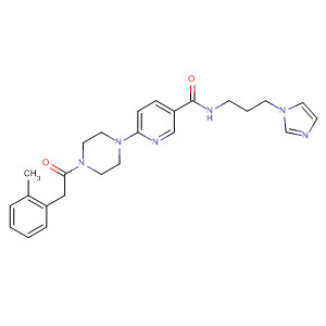 361210-12-0  3-Pyridinecarboxamide,N-[3-(1H-imidazol-1-yl)propyl]-6-[4-[(2-methylphenyl)acetyl]-1-piperazinyl]-