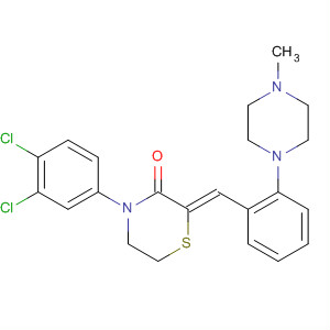 361343-19-3  3-Thiomorpholinone,4-(3,4-dichlorophenyl)-2-[[2-(4-methyl-1-piperazinyl)phenyl]methylene]-,(2Z)-