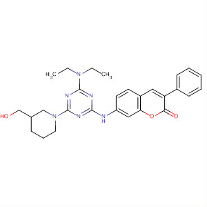 361344-35-6  2H-1-Benzopyran-2-one,7-[[4-(diethylamino)-6-[3-(hydroxymethyl)-1-piperidinyl]-1,3,5-triazin-2-yl]amino]-3-phenyl-