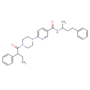 361454-20-8  3-Pyridinecarboxamide,N-(1-methyl-3-phenylpropyl)-6-[4-(1-oxo-2-phenylbutyl)-1-piperazinyl]-