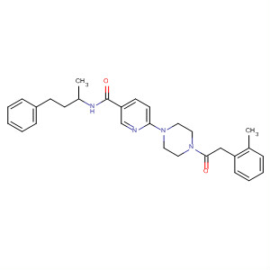 361454-26-4  3-Pyridinecarboxamide,6-[4-[(2-methylphenyl)acetyl]-1-piperazinyl]-N-(1-methyl-3-phenylpropyl)-