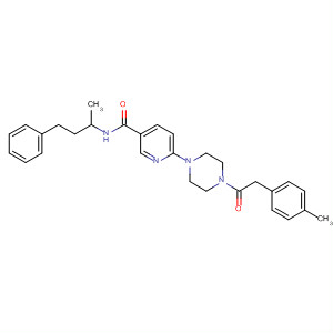 361454-27-5  3-Pyridinecarboxamide,6-[4-[(4-methylphenyl)acetyl]-1-piperazinyl]-N-(1-methyl-3-phenylpropyl)-