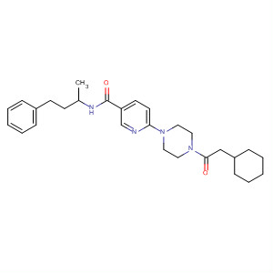 361454-29-7  3-Pyridinecarboxamide,6-[4-(cyclohexylacetyl)-1-piperazinyl]-N-(1-methyl-3-phenylpropyl)-