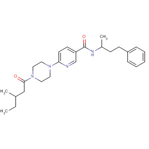 361454-41-3  3-Pyridinecarboxamide,6-[4-(3-methyl-1-oxopentyl)-1-piperazinyl]-N-(1-methyl-3-phenylpropyl)-