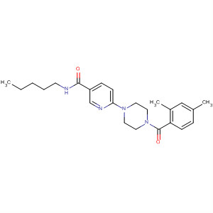 361465-01-2  3-Pyridinecarboxamide,6-[4-(2,4-dimethylbenzoyl)-1-piperazinyl]-N-pentyl-