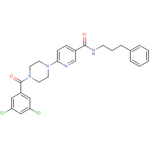 361526-49-0  3-Pyridinecarboxamide,6-[4-(3,5-dichlorobenzoyl)-1-piperazinyl]-N-(3-phenylpropyl)-