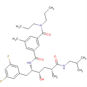 362480-30-6  1,3-Benzenedicarboxamide,N'-[(1S,2S,4R)-1-[(3,5-difluorophenyl)methyl]-2-hydroxy-4-methyl-5-[(2-methylpropyl)amino]-5-oxopentyl]-5-methyl-N,N-dipropyl-
