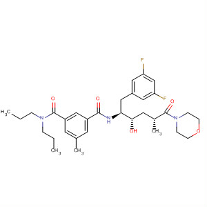 362480-34-0  1,3-Benzenedicarboxamide,N'-[(1S,2S,4R)-1-[(3,5-difluorophenyl)methyl]-2-hydroxy-4-methyl-5-(4-morpholinyl)-5-oxopentyl]-5-methyl-N,N-dipropyl-
