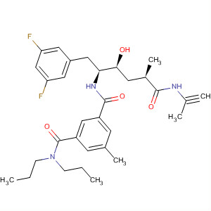 362480-39-5  1,3-Benzenedicarboxamide,N'-[(1S,2S,4R)-1-[(3,5-difluorophenyl)methyl]-2-hydroxy-4-methyl-5-oxo-5-(2-propynylamino)pentyl]-5-methyl-N,N-dipropyl-