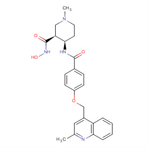 362485-76-5  3-Piperidinecarboxamide,N-hydroxy-1-methyl-4-[[4-[(2-methyl-4-quinolinyl)methoxy]benzoyl]amino]-, (3S,4R)-
