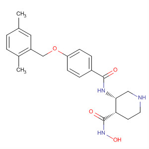 362488-37-7  4-Piperidinecarboxamide,3-[[4-[(2,5-dimethylphenyl)methoxy]benzoyl]amino]-N-hydroxy-, (3S,4S)-