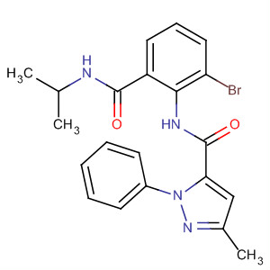 362637-80-7  1H-Pyrazole-5-carboxamide,N-[2-bromo-6-[[(1-methylethyl)amino]carbonyl]phenyl]-3-methyl-1-phenyl-