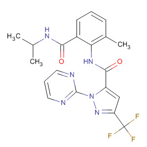 362637-89-6  1H-Pyrazole-5-carboxamide,N-[2-methyl-6-[[(1-methylethyl)amino]carbonyl]phenyl]-1-(2-pyrimidinyl)-3-(trifluoromethyl)-