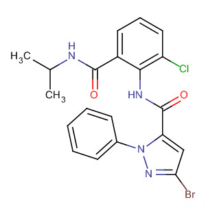 362638-38-8  1H-Pyrazole-5-carboxamide,3-bromo-N-[2-chloro-6-[[(1-methylethyl)amino]carbonyl]phenyl]-1-phenyl-