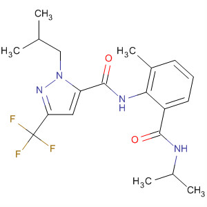 362638-39-9  1H-Pyrazole-5-carboxamide,N-[2-methyl-6-[[(1-methylethyl)amino]carbonyl]phenyl]-1-(2-methylpropyl)-3-(trifluoromethyl)-