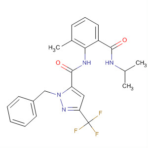 362638-40-2  1H-Pyrazole-5-carboxamide,N-[2-methyl-6-[[(1-methylethyl)amino]carbonyl]phenyl]-1-(phenylmethyl)-3-(trifluoromethyl)-
