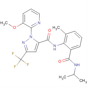 362638-41-3  1H-Pyrazole-5-carboxamide,1-(3-methoxy-2-pyridinyl)-N-[2-methyl-6-[[(1-methylethyl)amino]carbonyl]phenyl]-3-(trifluoromethyl)-