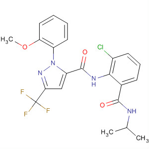 362638-94-6  1H-Pyrazole-5-carboxamide,N-[2-chloro-6-[[(1-methylethyl)amino]carbonyl]phenyl]-1-(2-methoxyphenyl)-3-(trifluoromethyl)-