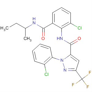 362638-98-0  1H-Pyrazole-5-carboxamide,N-[2-chloro-6-[[(1-methylpropyl)amino]carbonyl]phenyl]-1-(2-chlorophenyl)-3-(trifluoromethyl)-