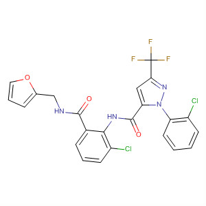 362639-07-4  1H-Pyrazole-5-carboxamide,N-[2-chloro-6-[[(2-furanylmethyl)amino]carbonyl]phenyl]-1-(2-chlorophenyl)-3-(trifluoromethyl)-